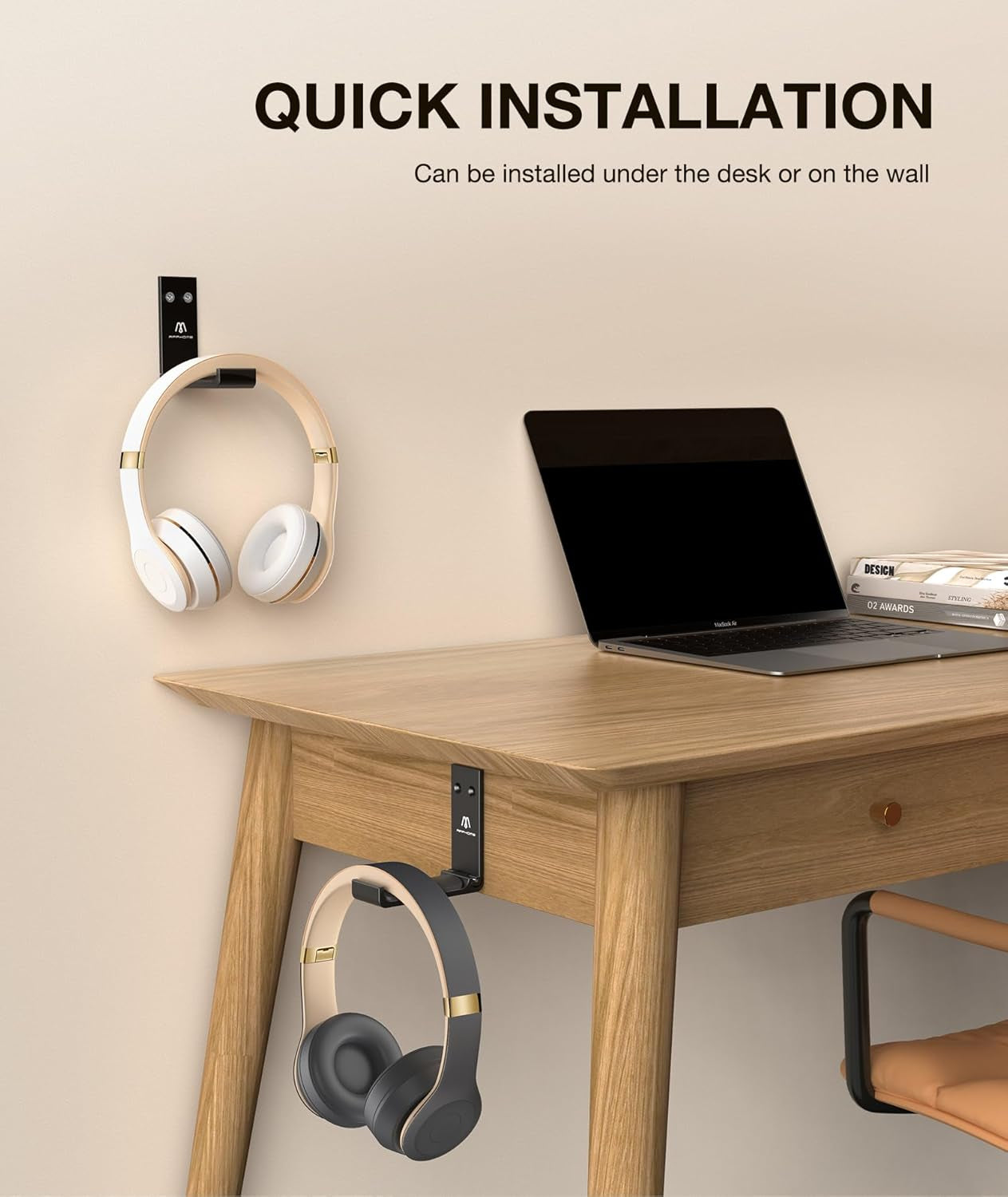 Headphone Stand Hanger Foldable Wall Hooks.