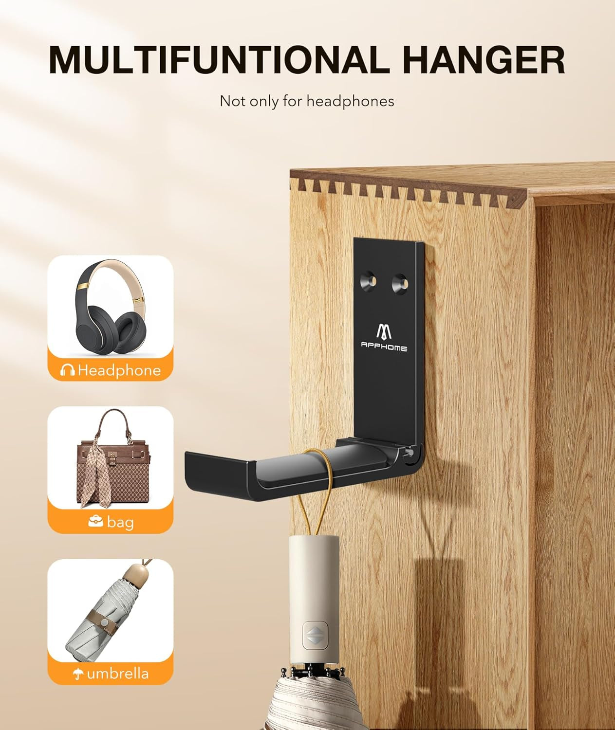 Headphone Stand Hanger Foldable Wall Hooks.