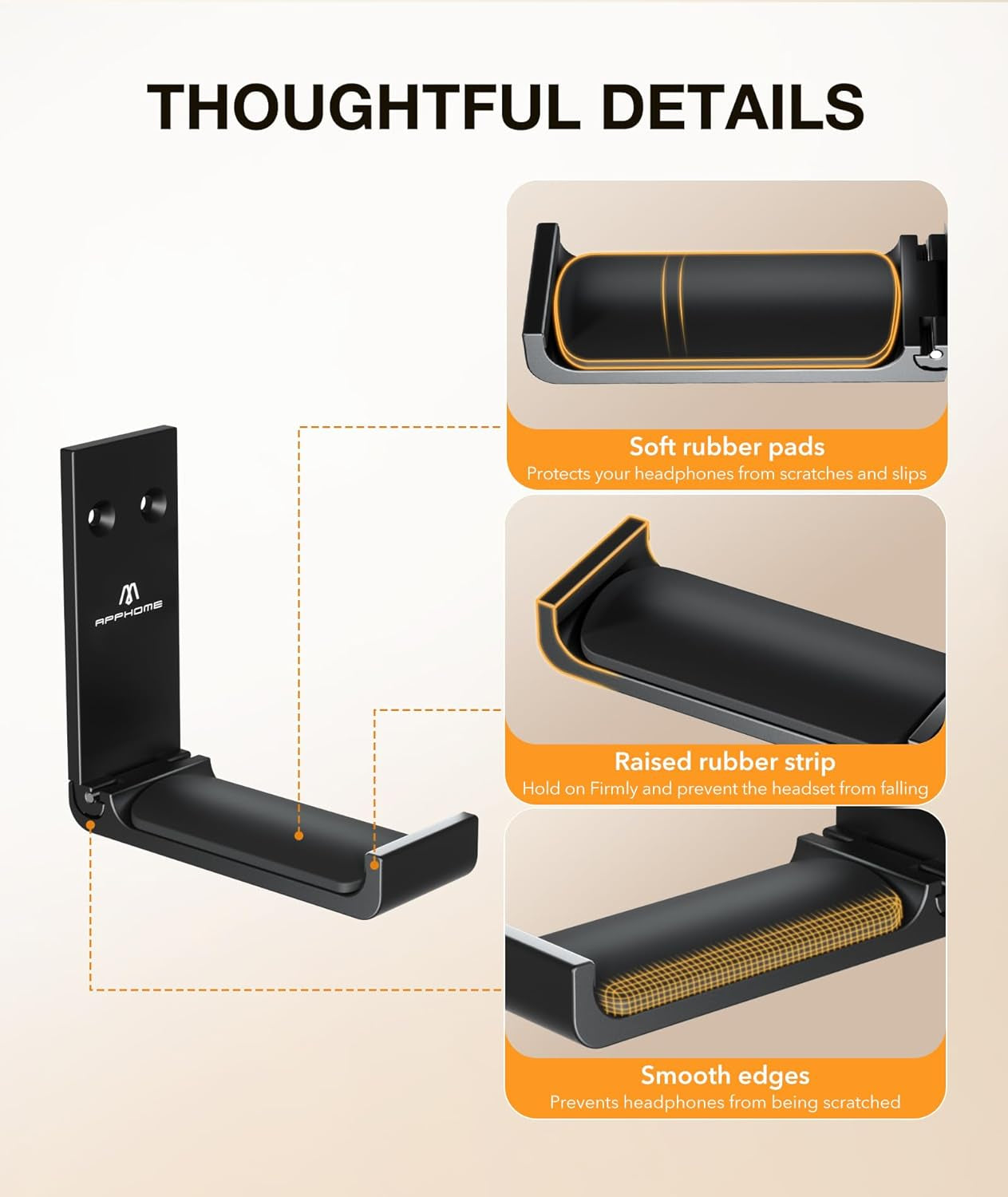 Headphone Stand Hanger Foldable Wall Hooks.