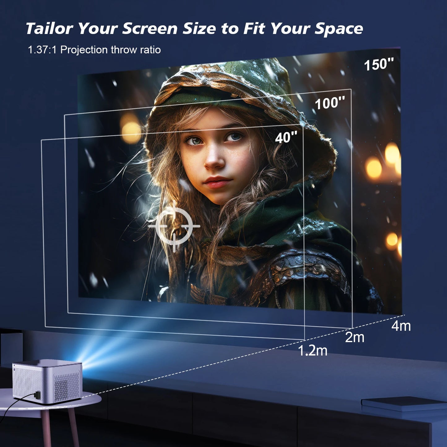Auto Focus Projector Android 11 4K 1080P Wifi6 Voice Control 