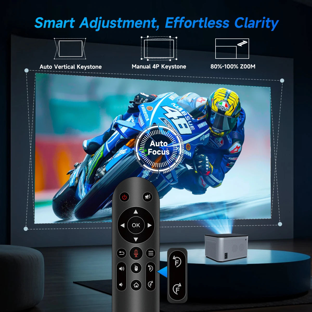 Auto Focus Projector Android 11 4K 1080P Wifi6 Voice Control 
