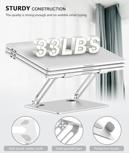 Laptop Stand, Adjustable Multi-Angle Laptop Holder, Compatible for Laptops up to 17 Inches